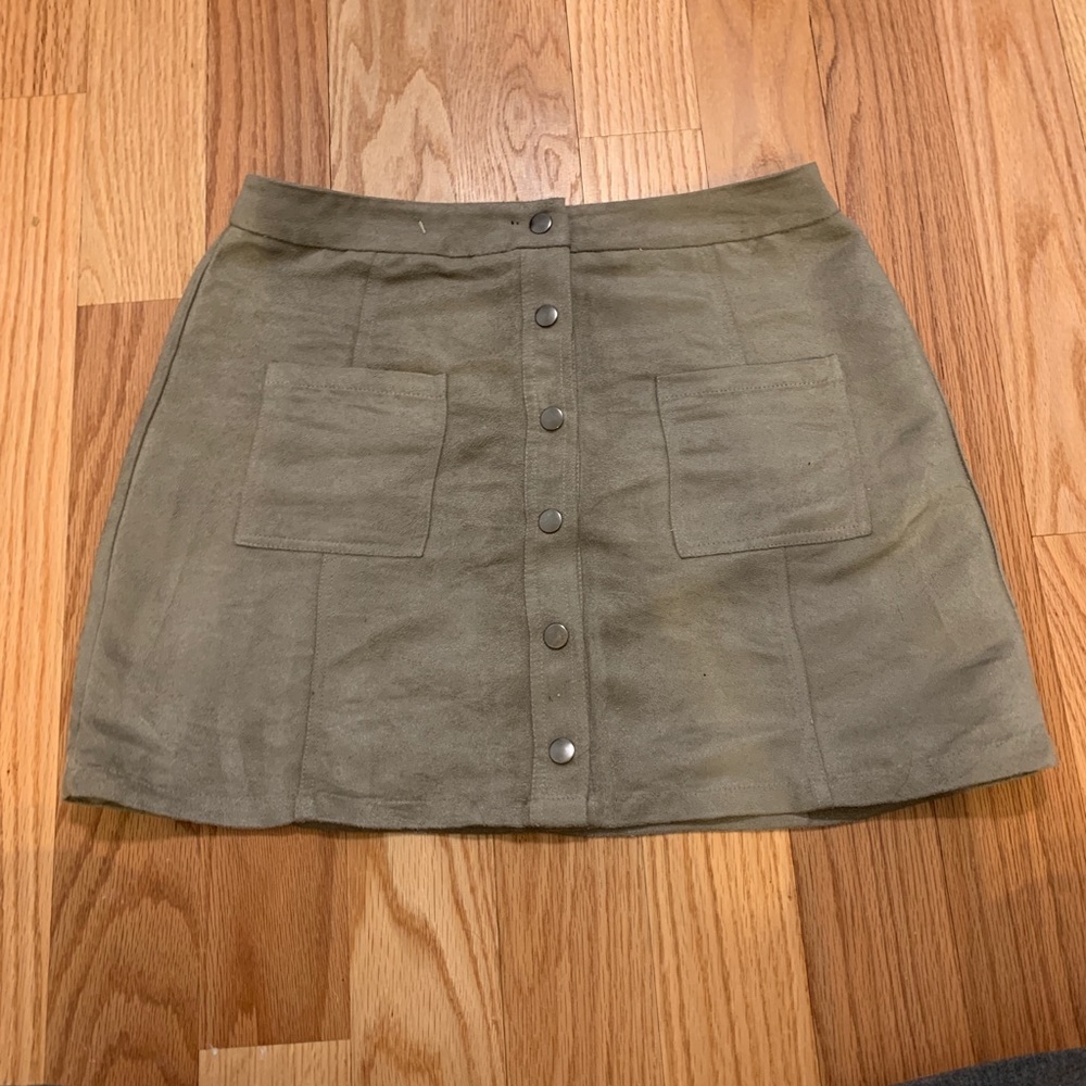 cute, soft tan mini skirt